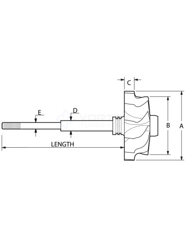 Shaft and wheel SW-B006