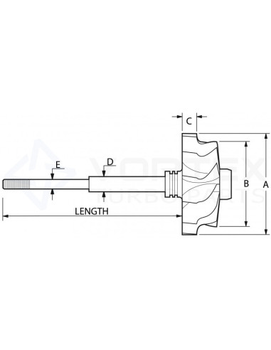 Shaft and wheel SW-K034