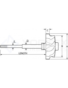 Shaft and wheel SW-G001R