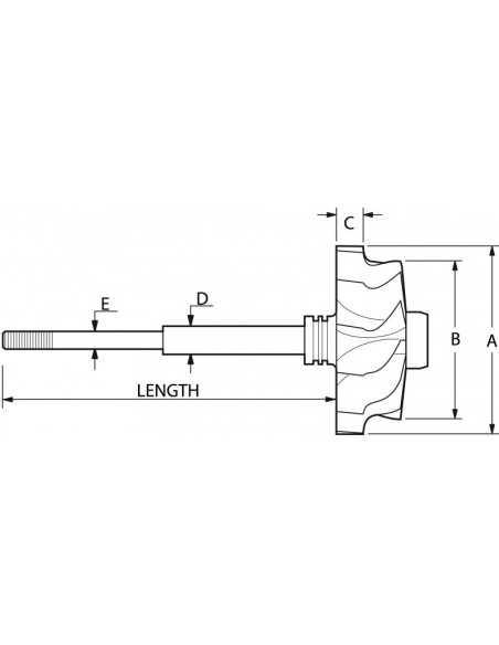 Shaft and wheel SW-B043BR